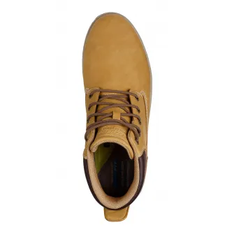 Skechers, Ghete de piele impermeabile de piele ecologica Garlan Deno, Caramel, 42