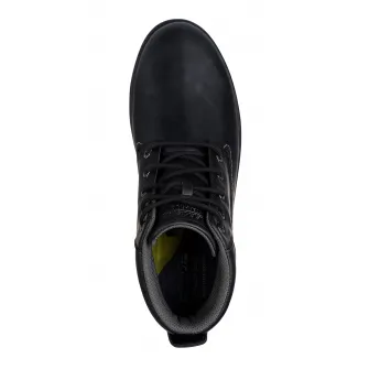 Skechers, Ghete de piele impermeabile de piele ecologica Garlan Deno, Negru, 45.5