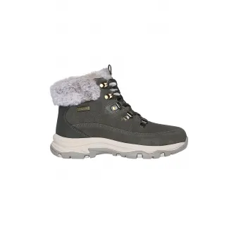 Skechers, Ghete impermeabile cu garnitura de blana sintetica, Kaki, 36