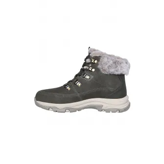 Skechers, Ghete impermeabile cu garnitura de blana sintetica, Kaki, 36