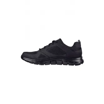 Skechers, Pantofi sport cu garnituri de piele Track Syntac, Negru, 41