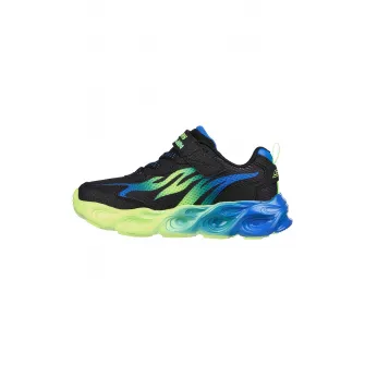 Skechers, Pantofi sport cu velcro si LED-uri Thermo-Flash - Heat-Flux, Verde lime, Albastru, Negru, 30 EU