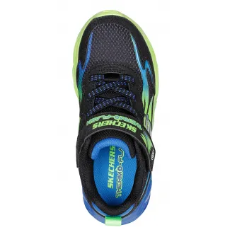 Skechers, Pantofi sport cu velcro si LED-uri Thermo-Flash - Heat-Flux, Verde lime, Albastru, Negru, 30 EU