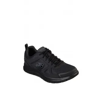 Skechers, Pantofi sport de piele, cu insertii textile Track Scloric, Negru, 41