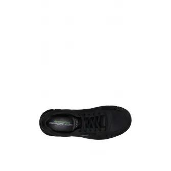 Skechers, Pantofi sport de piele, cu insertii textile Track Scloric, Negru, 45.5