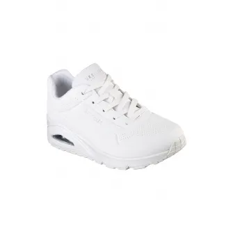 Skechers, Pantofi sport de piele ecologica Uno Stand On Air, Alb, 39.5
