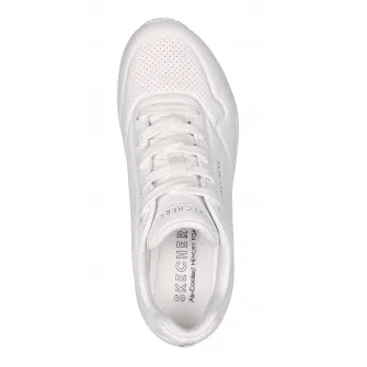 Skechers, Pantofi sport de piele ecologica Uno Stand On Air, Alb, 39.5