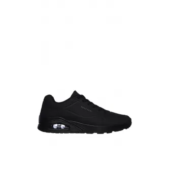 Skechers, Pantofi sport de piele ecologica UNO Stand on Air, Negru, 43