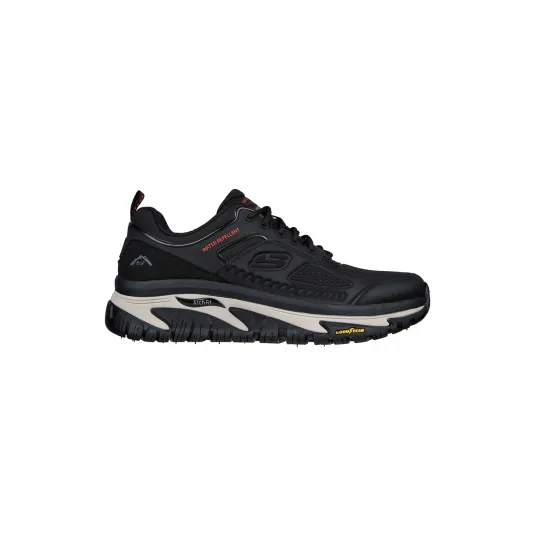Skechers, Pantofi sport low-top Arch Fit Road Walker - Recon, Negru stins, Alb stins, 40