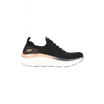 Skechers, Pantofi sport slip-on relaxed fit din de plasa DLux Walker- Let it Flow, Roz somon, Negru, 39
