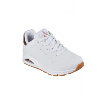 Skechers, Pantofi sport wedge Uno - Golden Air, Alb, Auriu rose, 37