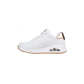 Skechers, Pantofi sport wedge Uno - Golden Air, Alb, Auriu rose, 37