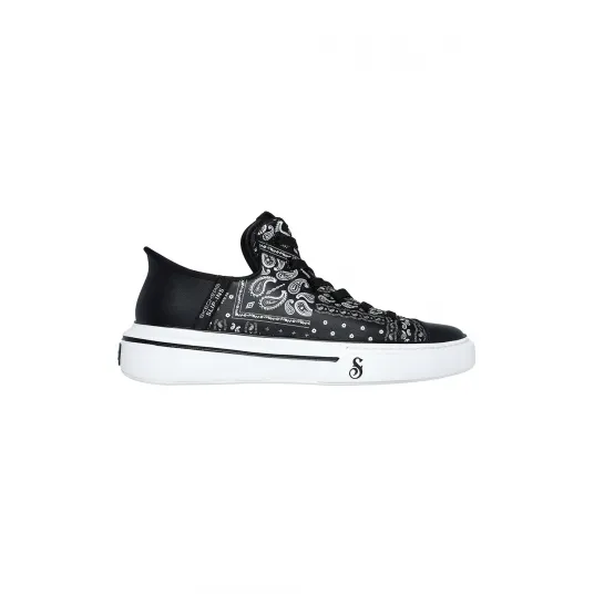 Skechers, Tenisi de piele Snoop One-Double G, Negru, 41