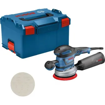 Slefuitor cu excentric Bosch Professional GEX 40-150, 400 W, 150 mm diametru disc, 5500-12.000 RPM, 1 foaie abraziva, cheie hexagonala, cutie microfibre, disc slefuire, maner suplimentar
