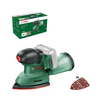 Slefuitor cu excentric pe acumulator Bosch EasySander 06033E3000, 18 V, 22.000 vibrati/min, 1.6 mm diametru orbita, 149x101 mm placa slefuire, 3 foi abrazive, fara acumulator/incarcator