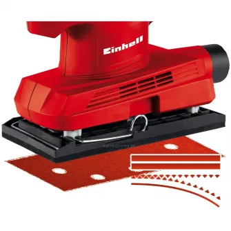 Slefuitor orbital Einhell TH-OS 1520, 150 W, 230 V, 187x90 mm dimensiune banda, 3 hartii de slefuit, adaptor de aspirare