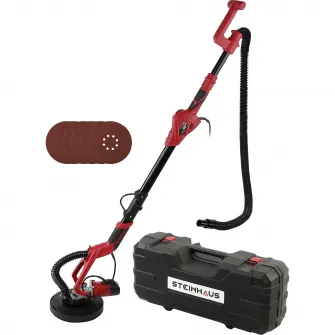 Slefuitor pentru pereti, tavane, plafoane si rigips (polizor pereti) cu brat telescopic Steinhaus PRO-DS750, 750W, 230mm, cutie de transport