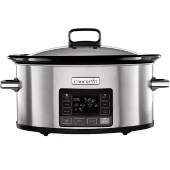 Мультиварка Crock-Pot CSC066X-01, 5,6 л Digital TimeSelect, керамический горшок, стеклянная крышка, нержавеющая сталь, серебристый
