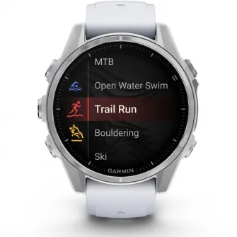 Smartwatch Garmin fenix 8, 43mm, AMOLED, Glass, Silver, Whitestone Silicone Band