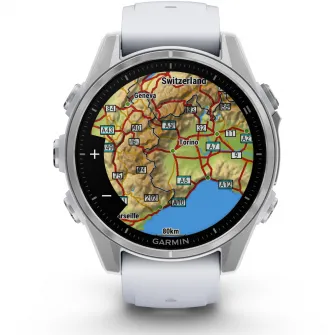 Smartwatch Garmin fenix 8, 43mm, AMOLED, Glass, Silver, Whitestone Silicone Band