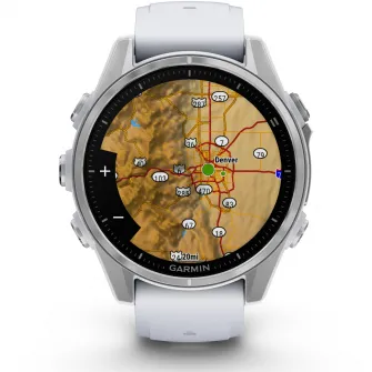 Smartwatch Garmin fenix 8, 43mm, AMOLED, Glass, Silver, Whitestone Silicone Band