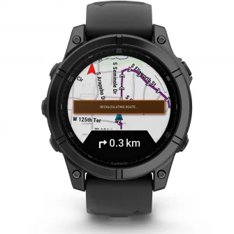 Smartwatch Garmin, fenix E, 47mm, AMOLED, Slate Gray Steel, Black Silicone Band