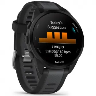 Smartwatch Garmin Forerunner 165, curea Silicon, Black/Slate Grey