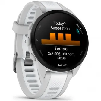 Smartwatch Garmin Forerunner 165, curea Silicon, Mist Grey/Whitestone