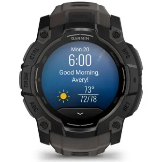 Smartwatch Garmin Instinct 3, 45mm, AMOLED, Negru, curea Neagra