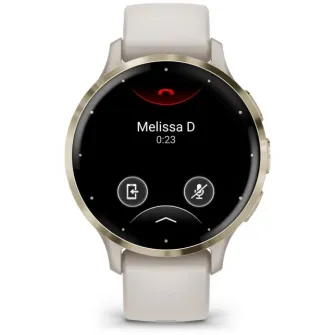 Smartwatch Garmin Venu 3S, GPS, Wi-Fi, curea silicon, Ivory/Soft Gold