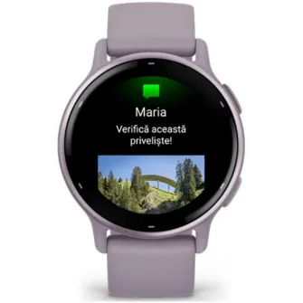 Smartwatch Garmin vivoactive 5, GPS, 42mm, curea silicon, Metallic Orchid/Orchid