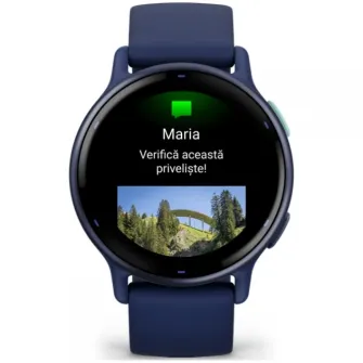 Smartwatch Garmin vivoactive 5, GPS, 42mm, curea silicon, Metallic Navy/Navy
