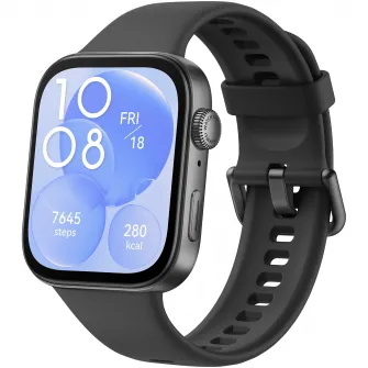 Smartwatch Huawei Watch FIT 3, Black Body with Black Fluoroelastomer Strap
