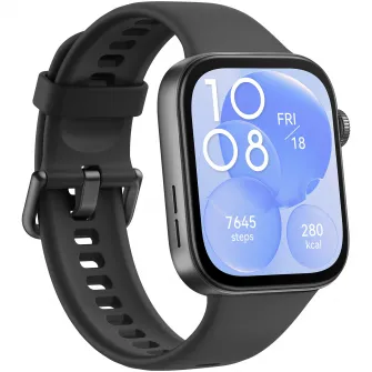 Smartwatch Huawei Watch FIT 3, Black Body with Black Fluoroelastomer Strap