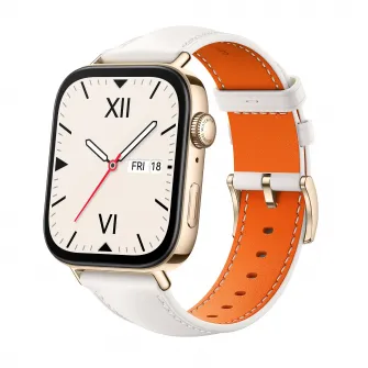 Smartwatch Huawei Watch Fit 3, Gold Body, White Leather Strap