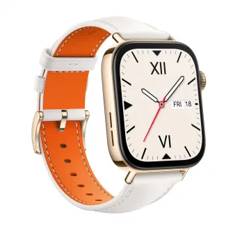 Smartwatch Huawei Watch Fit 3, Gold Body, White Leather Strap