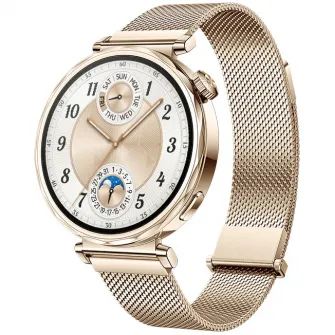 Smartwatch Huawei Watch GT 5, 41MM, Pale Gold Stainless Steel Case, Gold Milanese Strap