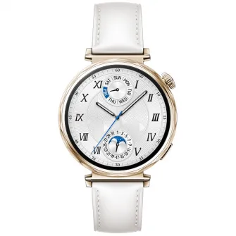 Smartwatch Huawei Watch GT 5, 41MM, Pale Gold Stainless Steel Case, White Composite Leather Strap