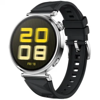 Smartwatch Huawei Watch GT 5, 41MM, Tarnish Stainless Steel Case, Black Fluoroelastomer Strap