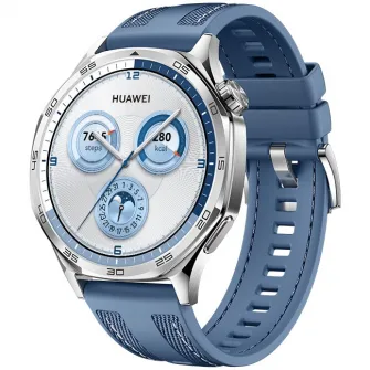 Smartwatch Huawei Watch GT 5, 46MM, Tarnish Stainless Steel Case, Blue Woven Strap