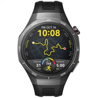 Smartwatch Huawei Watch GT 5 Pro, 46MM, Tarnish Titanium Case, Black Fluoroelastomer Strap