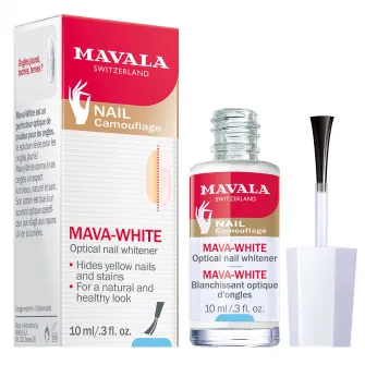Solutie cu efect optic pentru unghii patate Mavala White, 10 ml