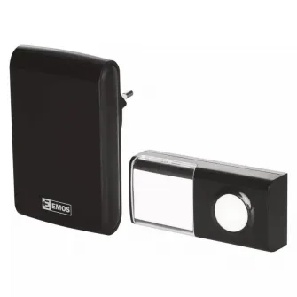 Sonerie wireless Emos AC P5727, 230V Ac, 36 tonuri, volum reglabil, 85 dB, 150 m, Negru