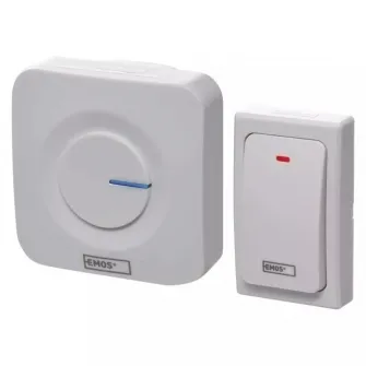 Sonerie wireless Emos AC P5729, semnalizare luminoasa, 36 tonuri, volum reglabil, 90 dB, 180 m, Alb