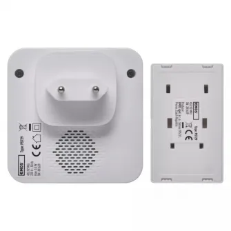 Sonerie wireless Emos AC P5729, semnalizare luminoasa, 36 tonuri, volum reglabil, 90 dB, 180 m, Alb
