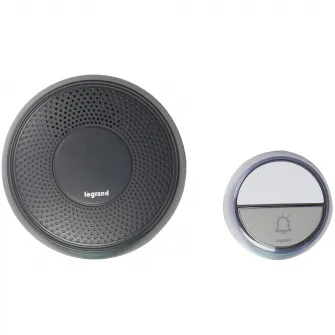 Sonerie wireless Legrand Comfort, 15 tonuri, 75 Db, 1.5V, IP44/IP20, 100m, Antracit