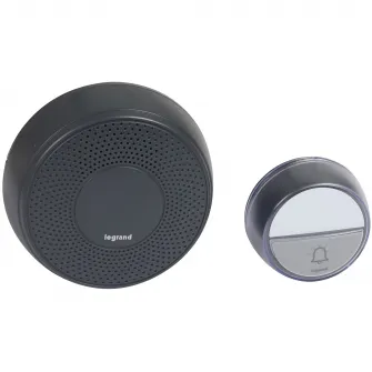 Sonerie wireless Legrand Comfort, 15 tonuri, 75 Db, 1.5V, IP44/IP20, 100m, Antracit