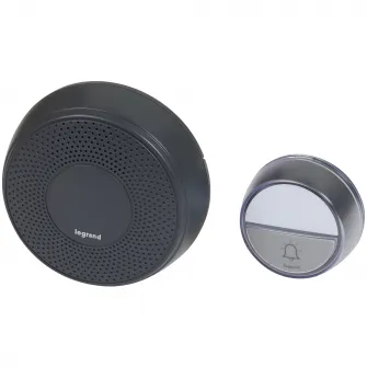 Sonerie wireless Legrand Comfort, 15 tonuri, 75 Db, 1.5V, IP44/IP20, 100m, Antracit