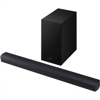 Soundbar Samsung HW-B450F, 2.1, 300W, Bluetooth, Wi-Fi, Subwoofer wireless, Dolby Audio, HDMI eARC, Negru Titan