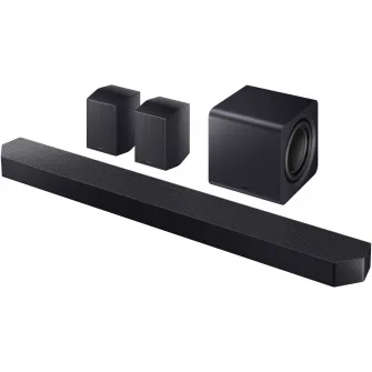 Soundbar Samsung HW-Q990F, 11.1.4, Bluetooth, Wi-Fi, Subwoofer & Kit wireless, Wireless Dolby Atmos, HDMI 2.1 eARC, Negru Titan